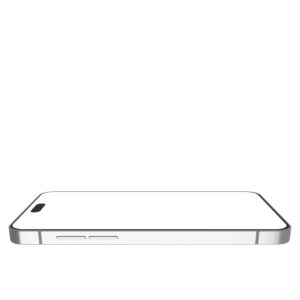 Realistic smartphone mockup. Mobile phone with blank white screen isolated on white background. Device front view. 3D image